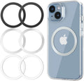 Metal Rings 6PCS,Ultra-Thin(0.4mm) for MagSafe Sticker,Magnetic Adapter,Phone Cases & Wireless Charger,Compatible with iPhone 16/15/14/13/12,Galaxy S24/S23/S22/Kindle,for Mag Safe Accessories
