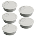 5 Pcs Desk Grommet 2-1/16" / 53 mm, Desk Cord Hole Cover, Cable Grommet ABS Plastic, Desk Hole Grommet for Home & Office Pc, Detachable Adjustable Cable Cord Organizer-Light Grey