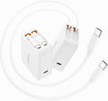 SUPERONE 3 in 1 Retractable Wall Charger with Dual USB C Cables, PD 35W Fast Charging Retractable Phone Charger Wall Plug for iPhone 17/16/15/14/13/12, Pad, Tablet, Samsung, Pixel, and Travel