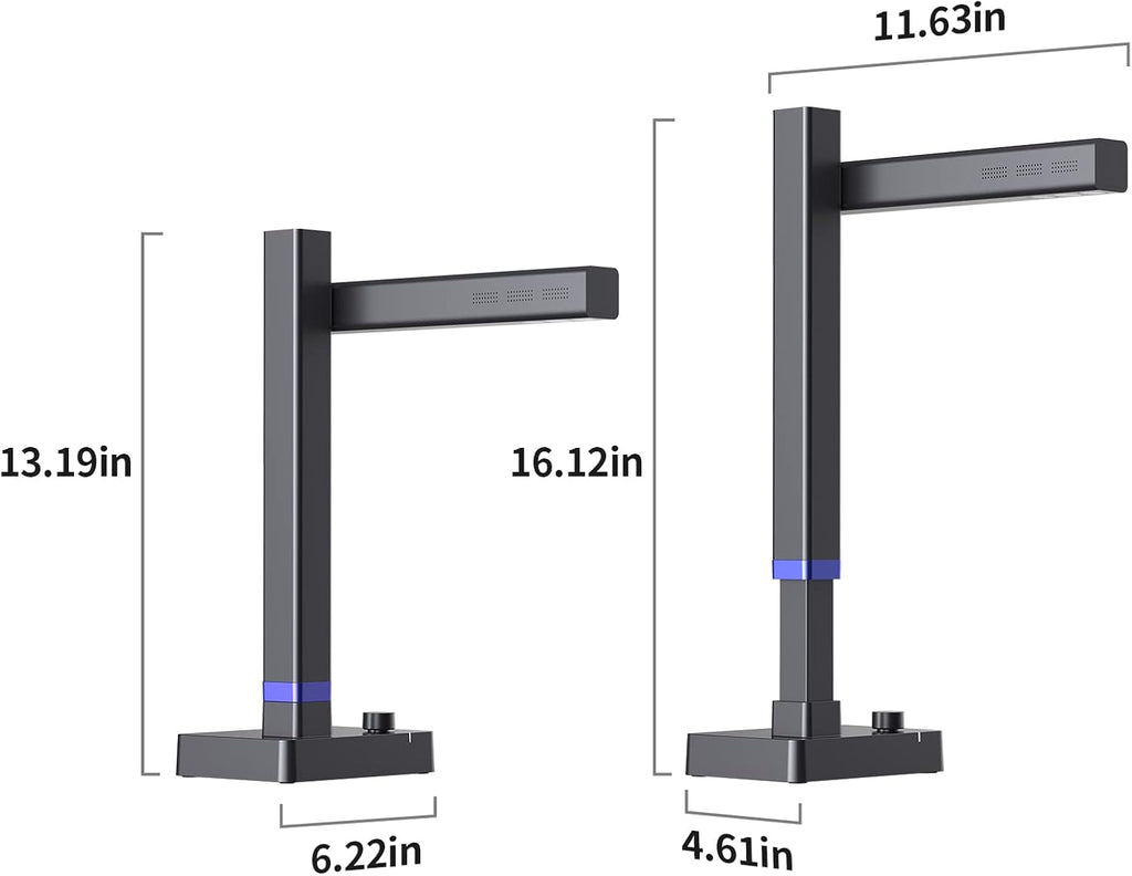 CZUR Shine Ultra Pro 24MP Document Scanner, USB Book Scanner, Portable Document Camera, A3 Large Format Book Scanner, Adjustable Height, Max DPI 440, for Windows & Mac