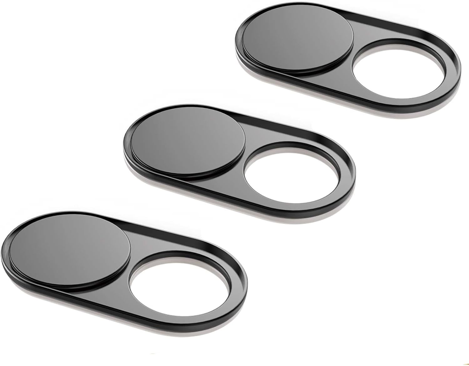 Webcam Cover Slide 0.027in Ultra Thin Metal Magnet Web Camera Cover for Macbook Pro Laptops Smartphone Mac PC Tablets for Echo Spot Show Protecting Your Privacy Security Black(3 packs)