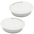 Desk Grommet 3-1/8" (80 mm), Desk Cord Hole Cover, Cable Grommet ABS Plastic, Desk Hole Grommet for Office and Home Table Cable, Detachable Adjustable Cable Cord Organizer (White 2 Pcs)