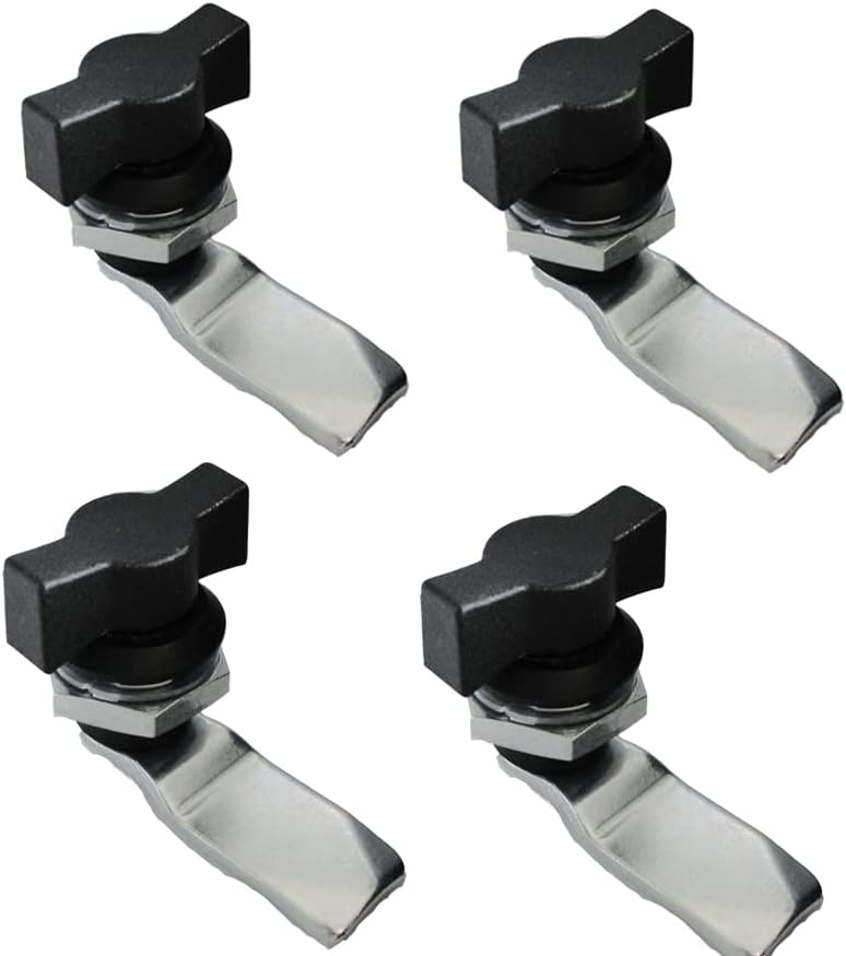 WJSKDQ 4pcs Thumb Operated Offset Cam Lock Thumb Cam Lock for Machine Cabinet Drawer Black_3