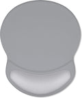 ITNRSIIET Ergonomic Mouse Pad with Comfort Gel Wrist Rest, Non-Slip PU Base, Smooth Textured Surface, Reduces Hand Fatigue & Wrist Pain, 8.7 x 7.2 Inch for Office Gaming Home, Light Gray Accent