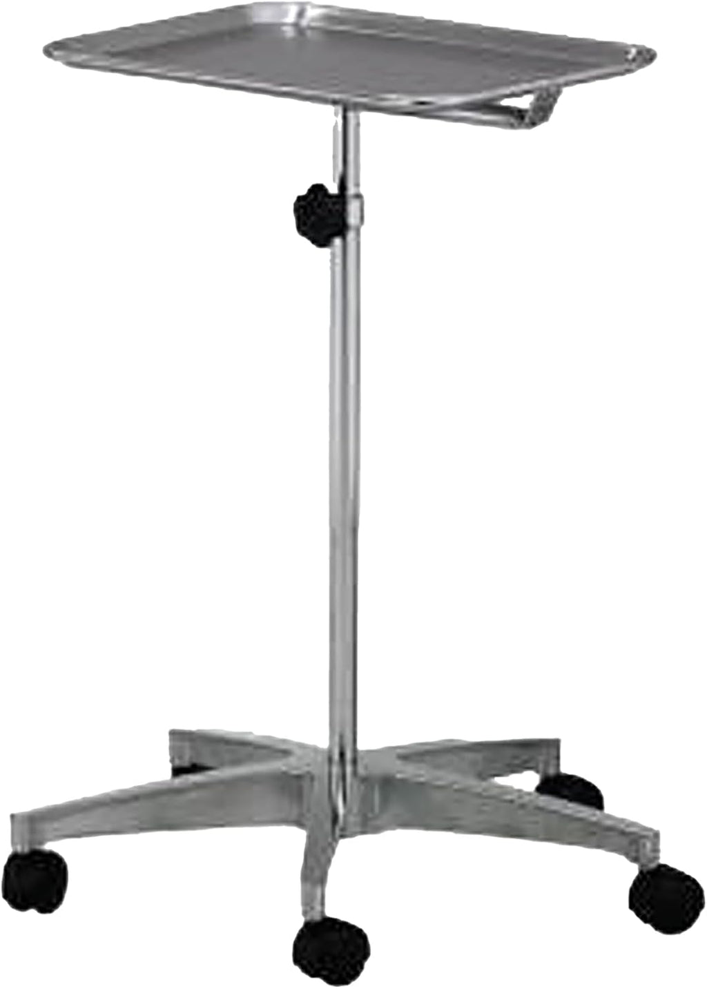 MediChoice Mobile Instrument Stand Steel Portable Adjustable Tray Medical Dental Salon Tattoo Esthetician Mobile Service Cart Table Statio Height from 31-50 Inch MAYO02000