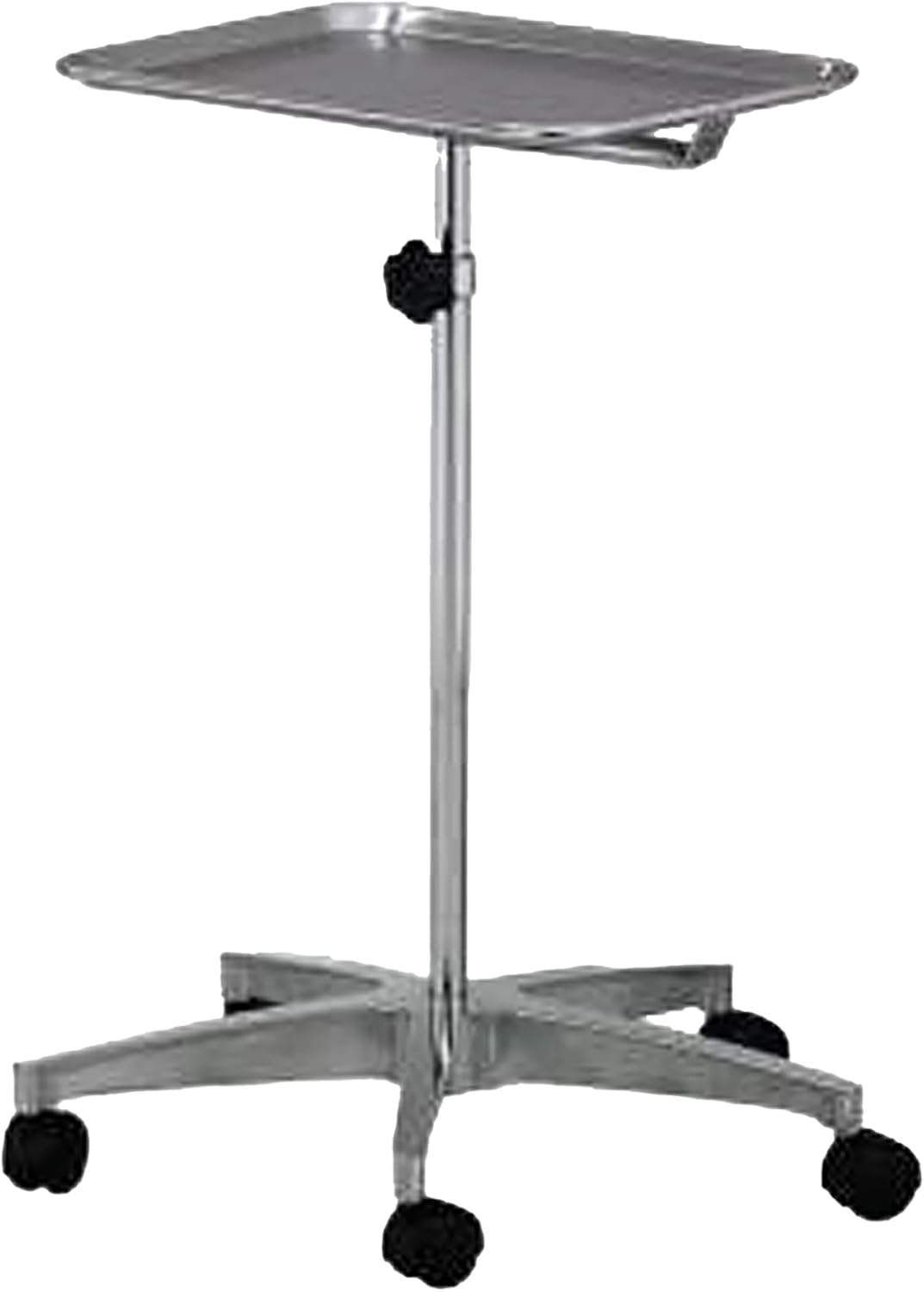 MediChoice Mobile Instrument Stand Steel Portable Adjustable Tray Medical Dental Salon Tattoo Esthetician Mobile Service Cart Table Statio Height from 31-50 Inch MAYO02000
