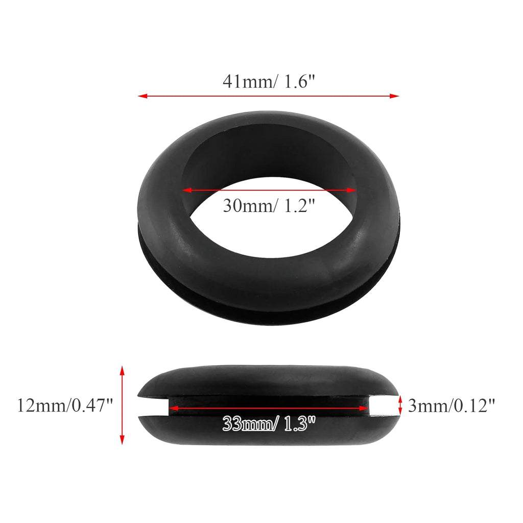 12 Pcs Rubber Grommets, 1-1/5" Inside Diameter 1-1/3" Drill Hole Rubber Wire Grommets O Ring Grommets for Wire, Firewall, Cables, Plugs, Automotive