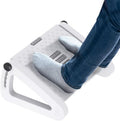Foot Rest for Under Desk At Work - Six Heights Adjustable Under Desk Footrest - Ergonomic Foot Stools for Under Office Desks - Desks Foot Rest with Massage Rollers - Leg Rest for Chair (White)