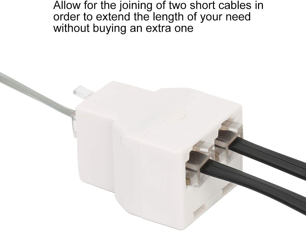 Uvital RJ11 6P4C 1 Female to 2 Female Telephone Line Splitters, Telephone Landline Cable Connector and Separator(White,4 Pack)