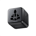 MOMAX Mini Universal Travel Adapter Worldwide, 2 AC, All European Travel Plug Adapter UK, Travel Essentials for US to Europe Adaptor, All-in-One Wall Charger for AUS JP (No USB Port)