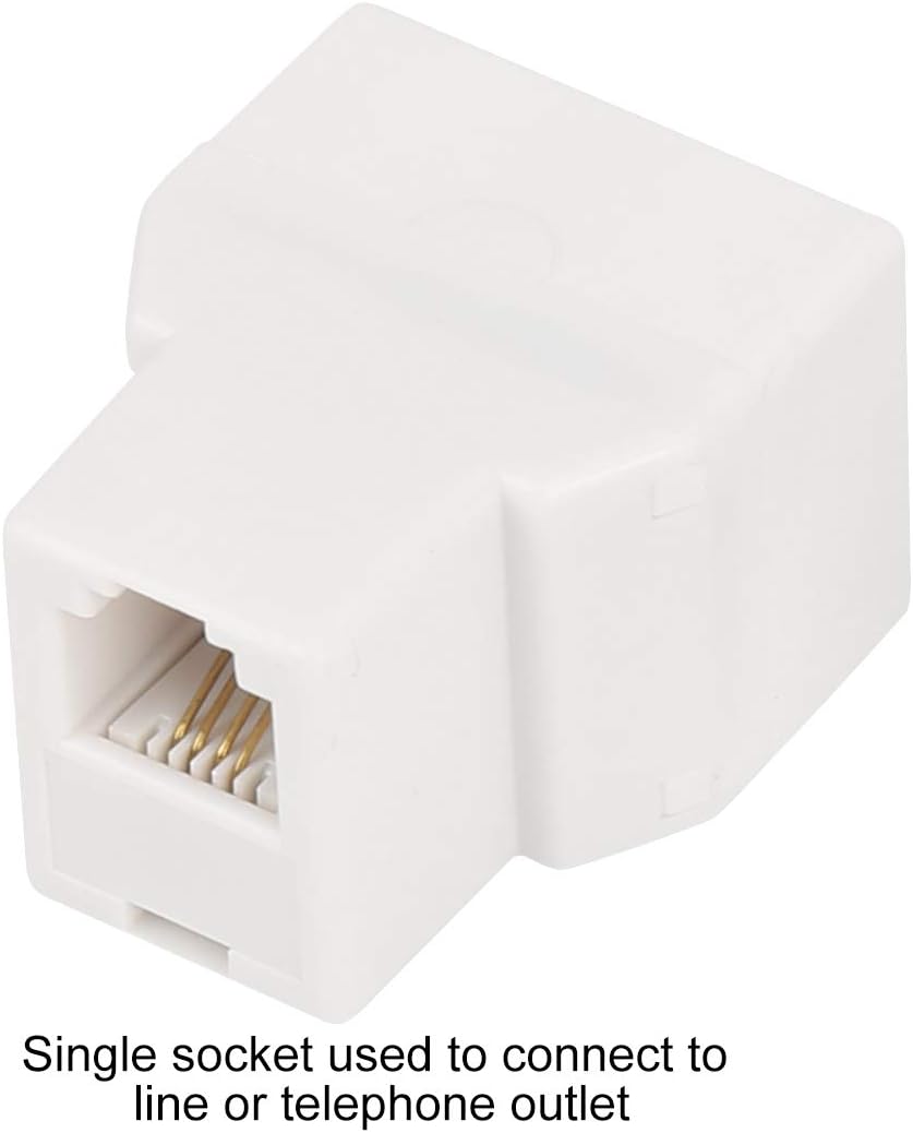 Uvital RJ11 6P4C 1 Female to 2 Female Telephone Line Splitters, Telephone Landline Cable Connector and Separator(White,4 Pack)