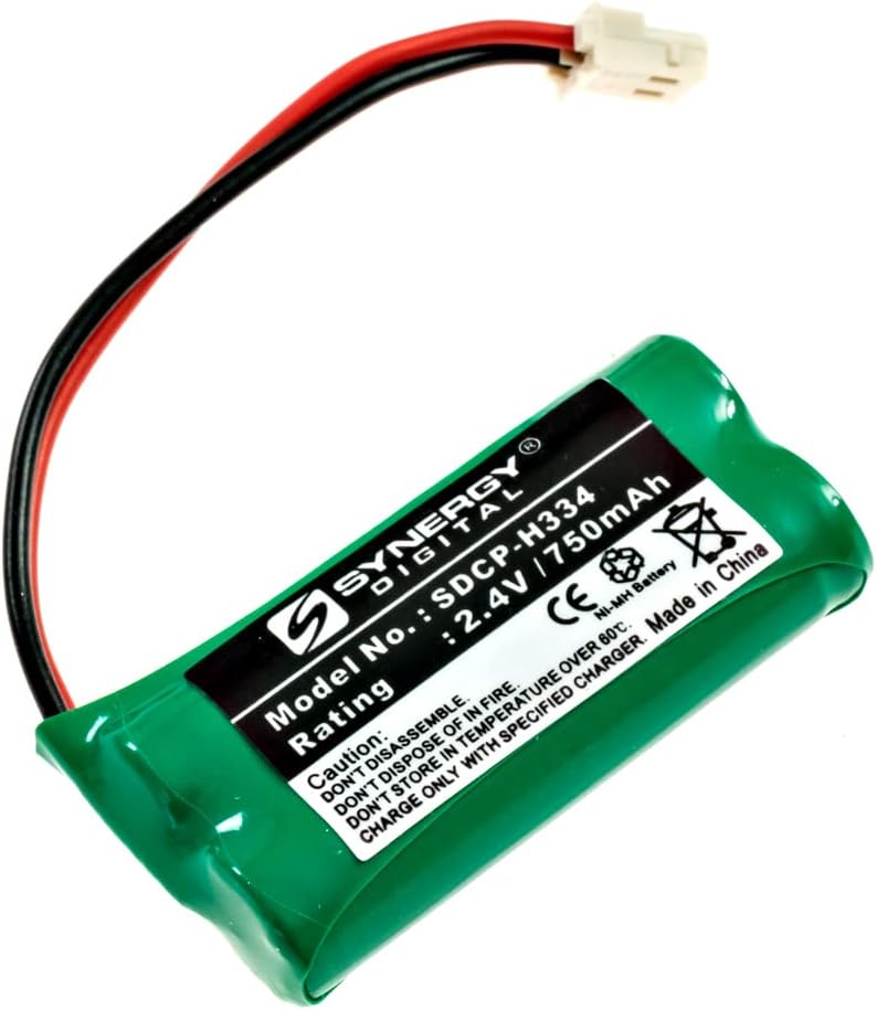 Synergy Digital Cordless Phone Batteries, Works with AT&T EL52253 Cordless Phone, (Ni-MH, 2.4V, 750 mAh) Ultra Hi-Capacity, Combo-Pack Includes: 2 x SDCP-H334 Batteries