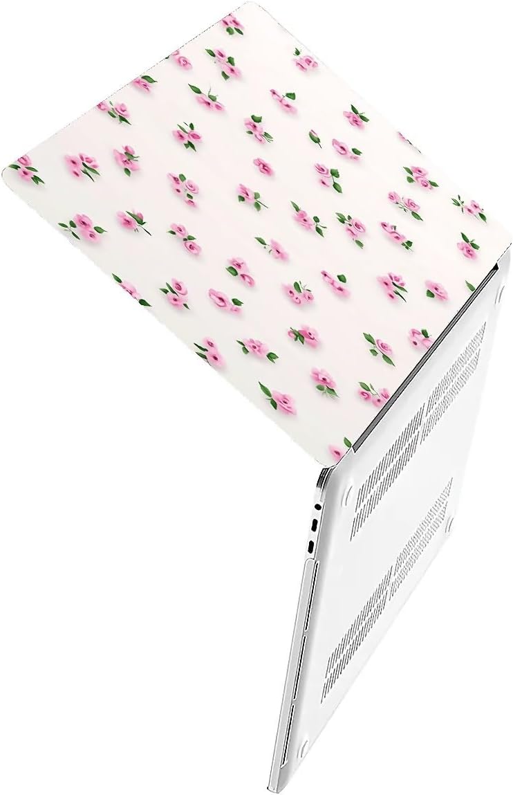 Compatible with MacBook Air 13.3 13.6 Inch Case 2022 2021 2020 2019 Plastic Hard Shell Case Cover,13.6 Air (A2681) M2 2022, Pink Rose