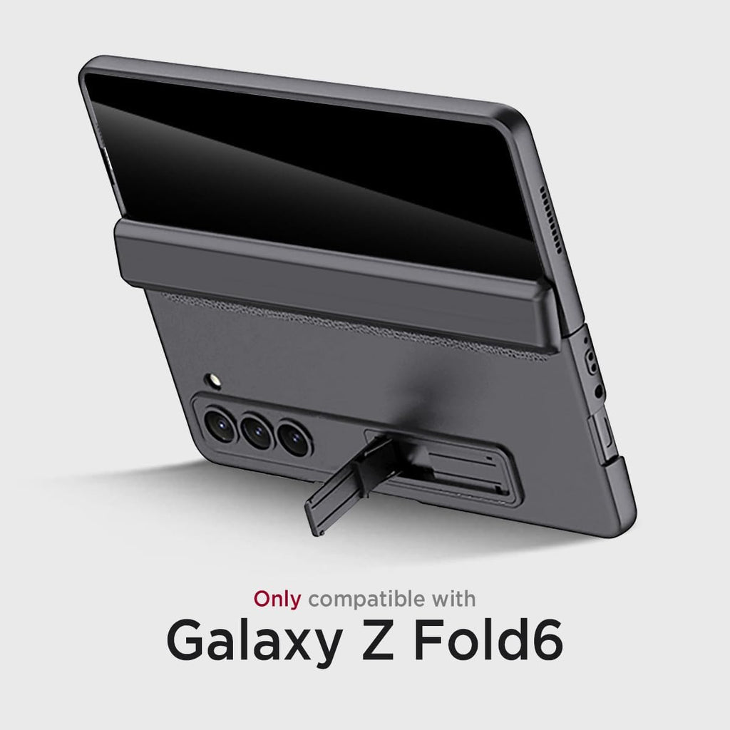 Miimall for Galaxy Z Fold 6 Case with Privacy Screen Protector, Built-in Adjustable Kickstand & Magnetic Hinge & Upgraded Camera Protection All-Inclusive Protective Cases for Galaxy Z Fold 6 5G Grey