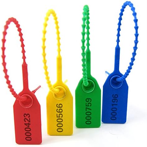 Leadseals(R) 1000 Plastic Tamper Seals, Zip Ties for Fire Extinguishers Pull Tite Security Tags Numbered Disposable Self-Locking Tie 250mm Length (Blue)