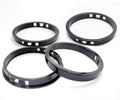 3-9/16"(90mm) Black Snap-in Knockout Insulating Bushing Grommets, Plastic Cable Hole Grommets for Wiring, Round Nylon Snap in Locking Electrical Wire Cord Hose Tubing Bushings Grommets, 4pcs