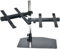 Pyle Portable Dual Laptop Stand – Standing Table Holder with Bracket Arms,Adjustable Height,Ergonomic Design, 360° Swivel for DJ Mixer,Sound Equipment,Workstation,Gaming & Home Use with Tilt Function
