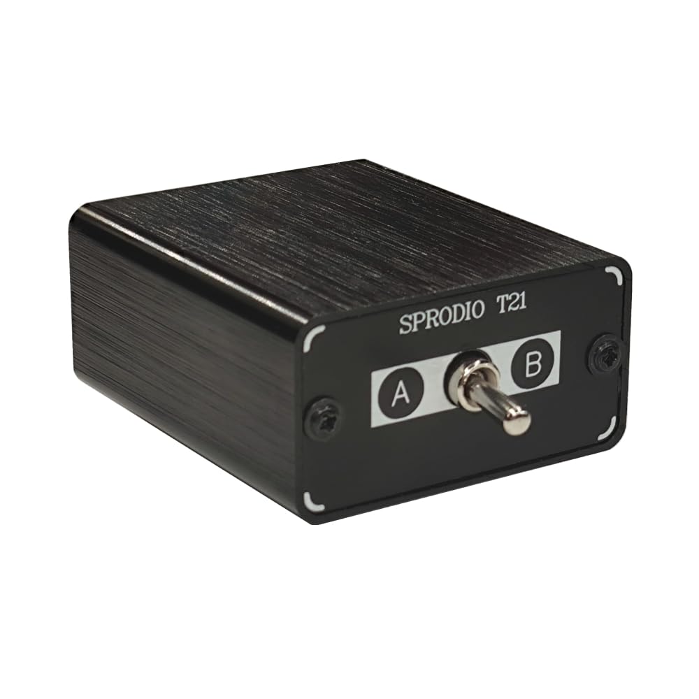 SPRODIO 2 Port 3.5mm Stereo Audio Switch Box AUX Headphone Speaker Manual selector switcher Use 6A Toggle Switch (2 in 1 Out / 1 in 2 Out) -T21