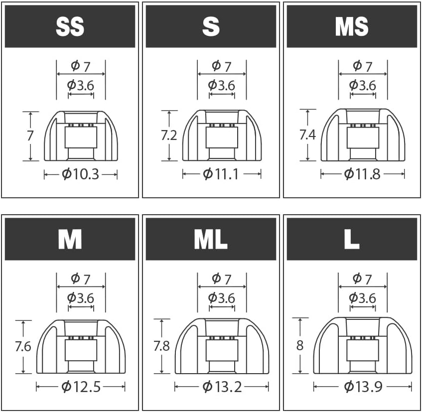 AZLA SednaEarfit MAX Standard (MS) - Earbud Tips for Wireless Headphones - Noise Canceling Earbuds Replacement Tips - Eartips Compatible with Sony, Samsung, Beats, JLab, Sennheiser, Shure