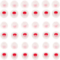 Silicone Earbud Tips - Soft & Comfortable Earphone Cushions, 18 Pairs (S/M/L) - White & Red, Fits 3.8mm-5.5mm Inner Hole, Compatible with Most in-Ear Headphones