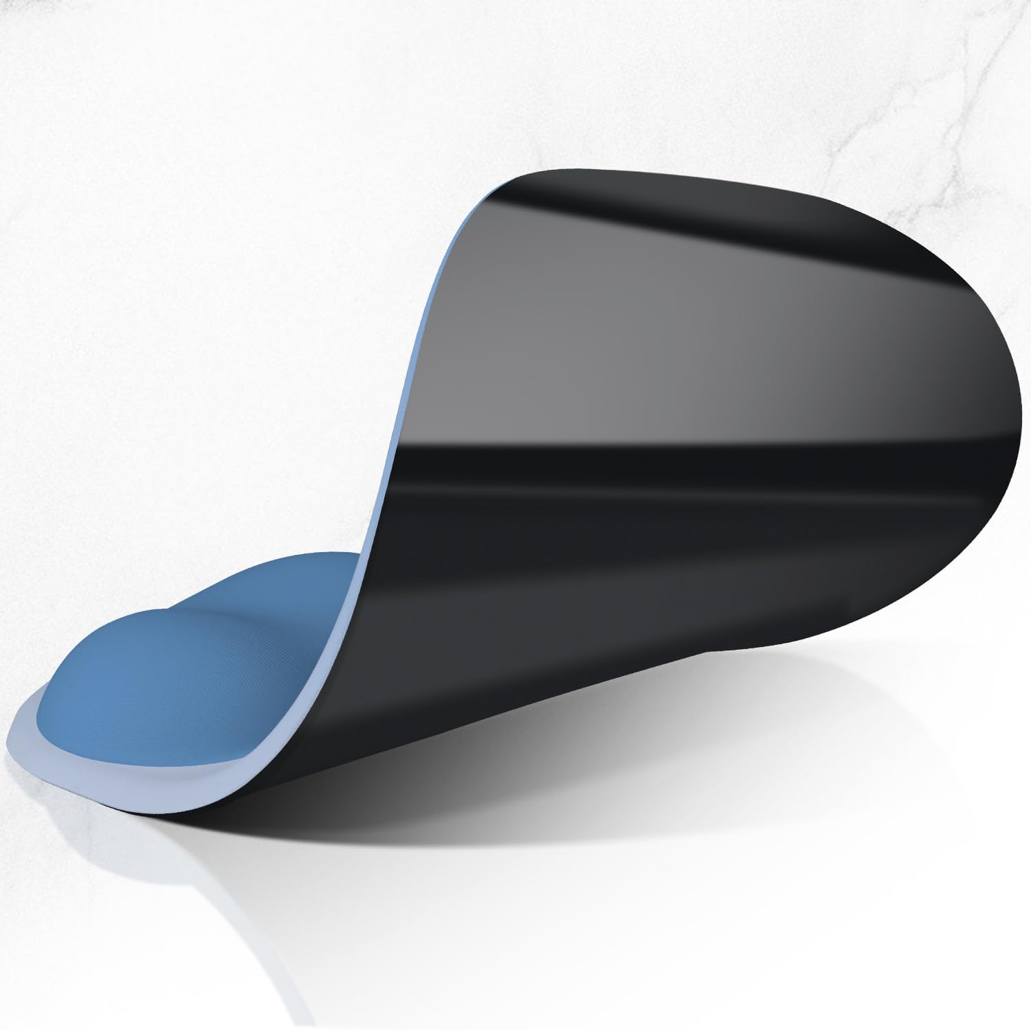ITNRSIIET Ergonomic Mouse Pad, Cushioned Gel Wrist Rest, Non-Slip Base, Smooth Surface, Compatible with All Mice for Office & Gaming, Desk Accessory, 9.5 x 8.2 inch, Gradient Blue Ombre