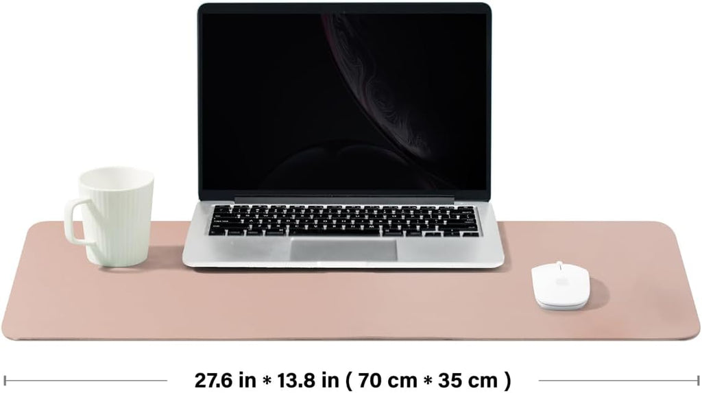 Cork Desk Mat - Dual-Sided Desk Pad for Office and Home - Desk Organization and Accessories - Ideal for Large Mouse Pad and Desk Mats on Top of Desks(Pink,27.6"x 13.8")