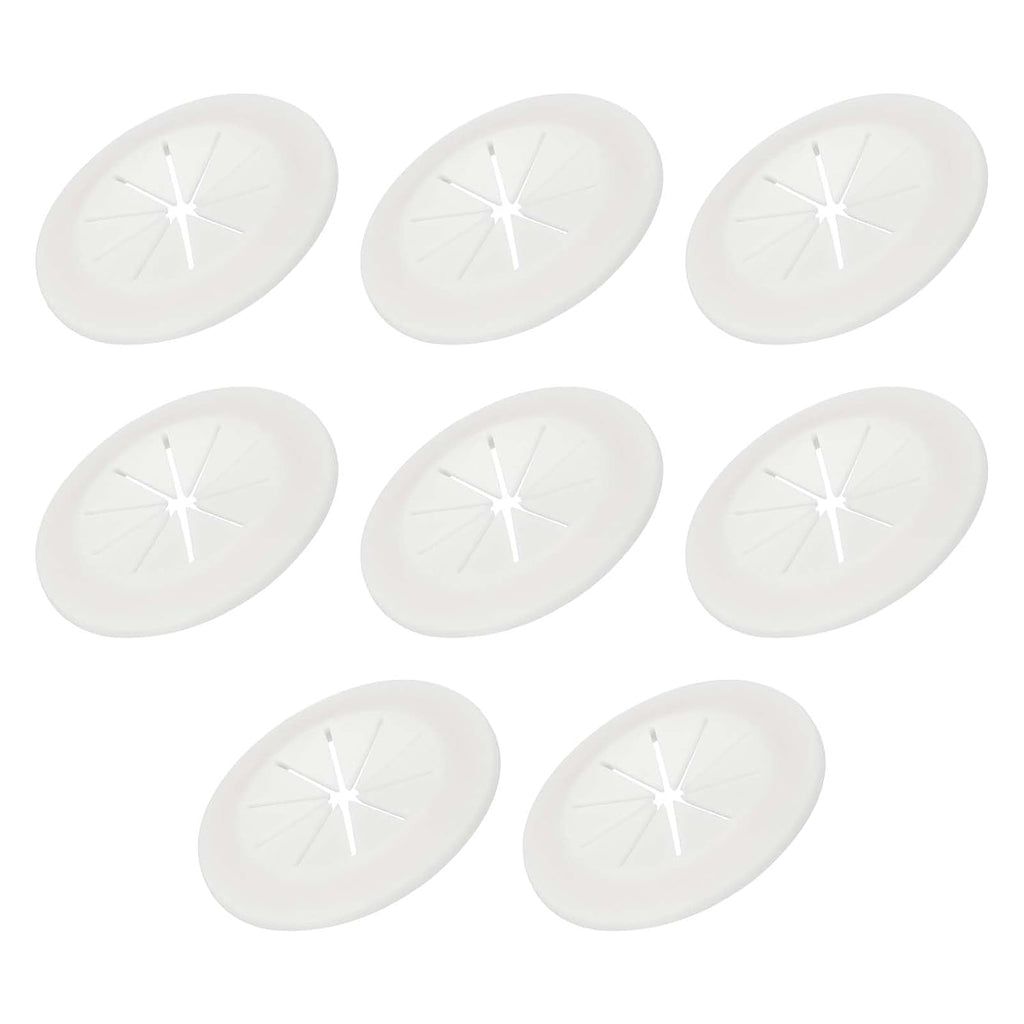 PATIKIL Desk Grommet 1-9/16", 8 Pcs Round Cable Grommet Cord Hole Cover with Adhesive Tape Flexible Table Wire Organizer for Office Home Table Countertop, Light Gray