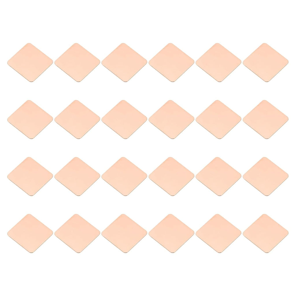PATIKIL Copper Heatsink Pad Shims, 24 Pcs 15x15x0.5mm Copper Pad Shim IC Chipset GPU CPU Thermal Heatsink for Cooling Laptop Desktop Computer