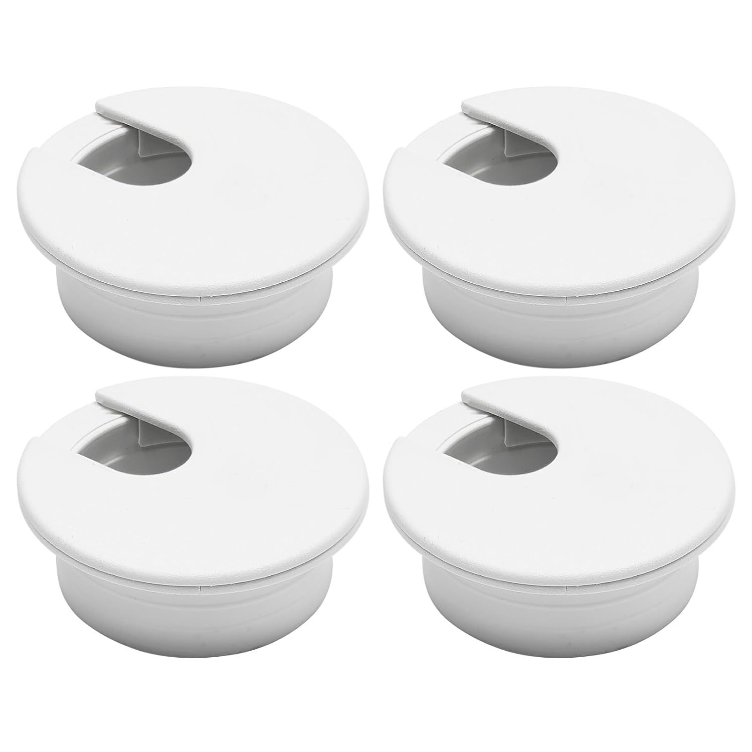 Desk Grommet 2" (50 mm), Desk Cord Hole Cover, Cable Grommet ABS Plastic, Desk Hole Grommet for Office and Home Table Cable, Detachable Cable Cord Organizer (White 4 Pcs)