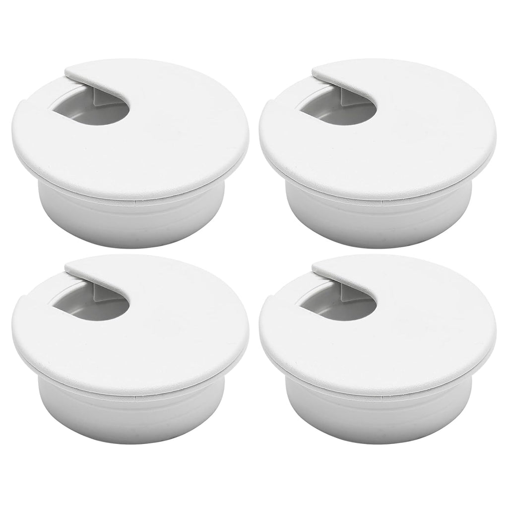 Desk Grommet 1-1/2" (38 mm), Desk Cord Hole Cover, Cable Grommet ABS Plastic, Desk Hole Grommet for Office and Home Table Cable, Detachable Cable Cord Organizer (White 4 Pcs)