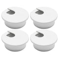 Desk Grommet 1-1/2" (38 mm), Desk Cord Hole Cover, Cable Grommet ABS Plastic, Desk Hole Grommet for Office and Home Table Cable, Detachable Cable Cord Organizer (White 4 Pcs)