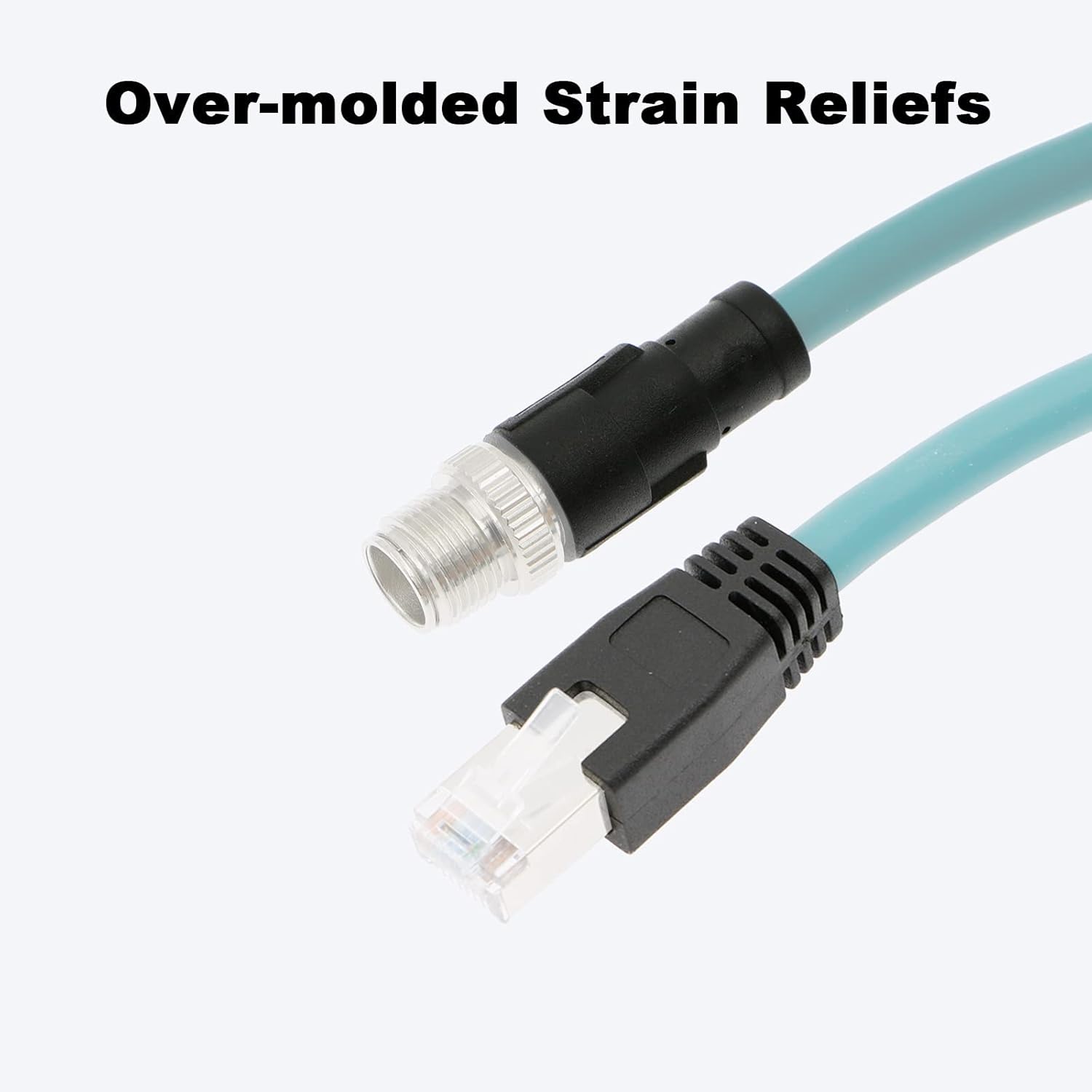 Alvin's Cables M12 8 Pin Male to RJ45 Shielded Ethernet Cable M12 X Coded 8 Position Cat6a Cable for Cognex Industrial Camera 15M/49.2ft