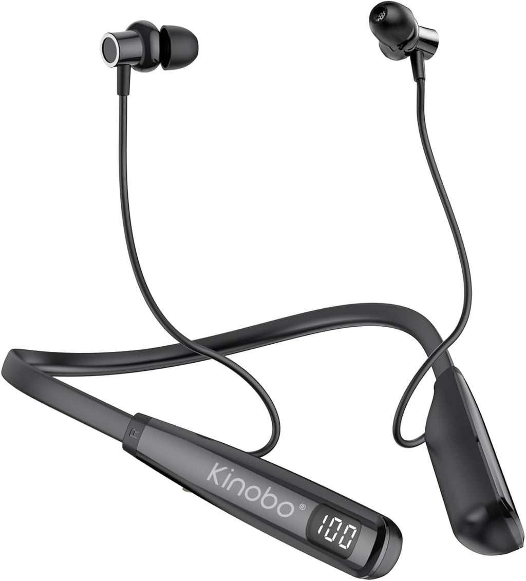 Neckband Bluetooth Headphones, 6.0 Bluetooth 100 Hours Playtime，IPX7 Sports Waterproof Earbuds with Microphone Noise Cancelling with HiFi Speakers Multiple Switchable Sound Modes