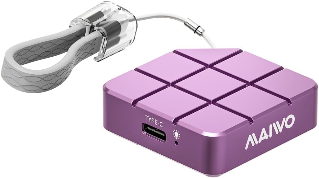 MAIWO 2TB Portable SSD External Solid State Drive, USB 3.2 GEN 2 Type-C Up to 1050MB/s, Mini PSSD for iPhone 15 Pro Max MacBook Pro PS5, Aluminum (Pinkish Purple)