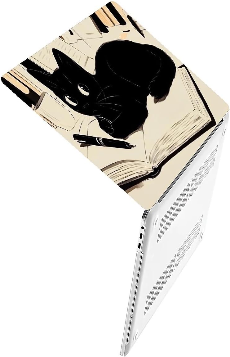 Compatible with MacBook Air 13.3 13.6 Inch Case 2022 2021 2020 2019 Plastic Hard Shell Case Cover,13.3 Pro(A1706/A1708/A1989/A2159/A2289/A2338), Black Cat