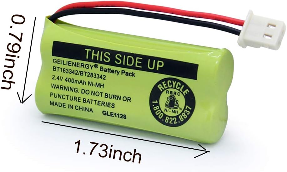 GEILIENERGY BT162342 BT262342 Battery Compatible with BT183342 BT283342 BT166342 BT266342 Vtech CS6114 CS6419 CS6719 with AT&T EL52300 CL80112 CS6719-2 Cordless Handsets (Pack of 4)