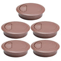5 Pcs Desk Grommet 2-3/8" / 60 mm, Desk Cord Hole Cover, Cable Grommet ABS Plastic, Desk Hole Grommet for Home & Office Pc, Detachable Adjustable Cable Cord Organizer-Reddish Brown