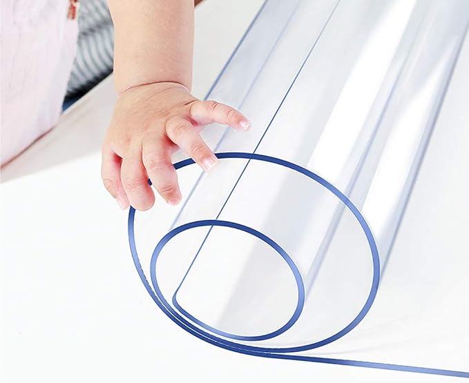 Wadrac Multisize Plastic Clear Table Cover Protector-1.5mm Thick 18x66 inch PVC by Wadrac