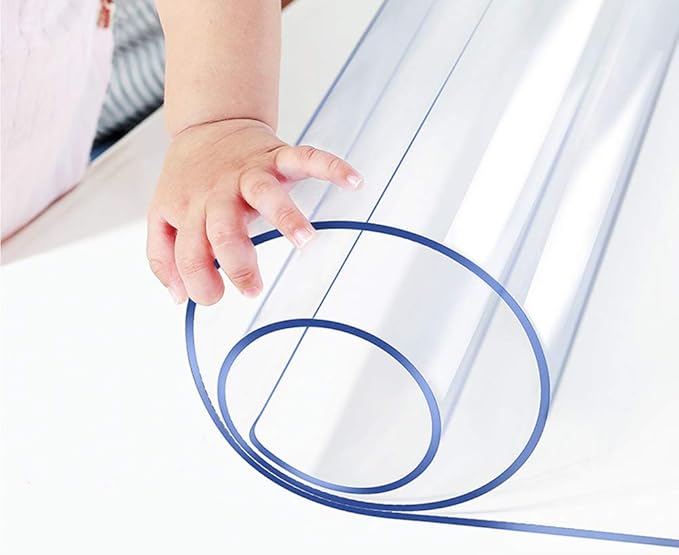PVC Tablecloths Clear Plastic 32x86.6 Inch Table Protector Vinyl Transparent by Wadrac