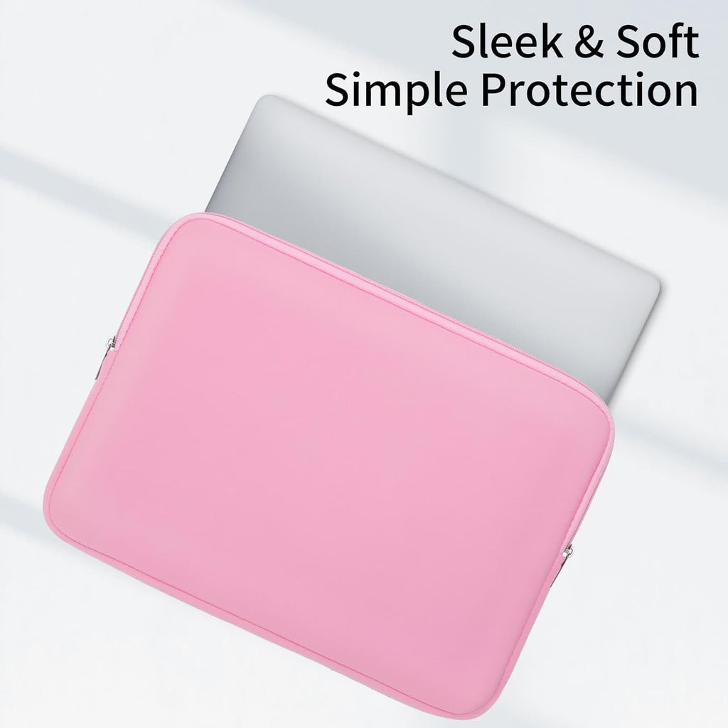 RAINYEAR 16 Inch Laptop Sleeve Protective Soft Case Padded Zipper Cover Specially Compatible with 16" MacBook Pro/Max M1 M2 M3 M4 A2141 A2485 A2780 A2991 A3403 A3186 (Pink, Upgraded Version)