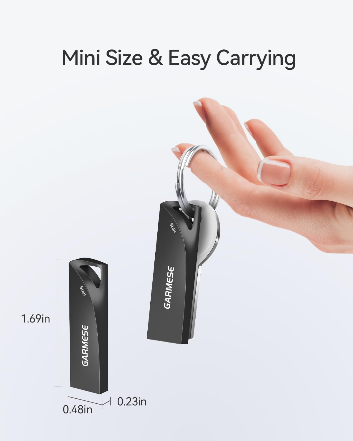 16GB USB Flash Drives 5 Pack Waterproof Metal USB Memory Stick Slim USB 2.0 Flash Drive, Portable Pen Drive Thumb Drive with Keychain Hole Jump Drive for Computer/Car/Smart TV (Black)