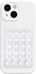 AZXYI Silicone Suction Phone Case Mount, Silicon Adhesive Suction Cup Phone Mount, Non Slip Sticky Phone Grip for Cellphone, Strong Grip Holder for Selfies and Videos (White)