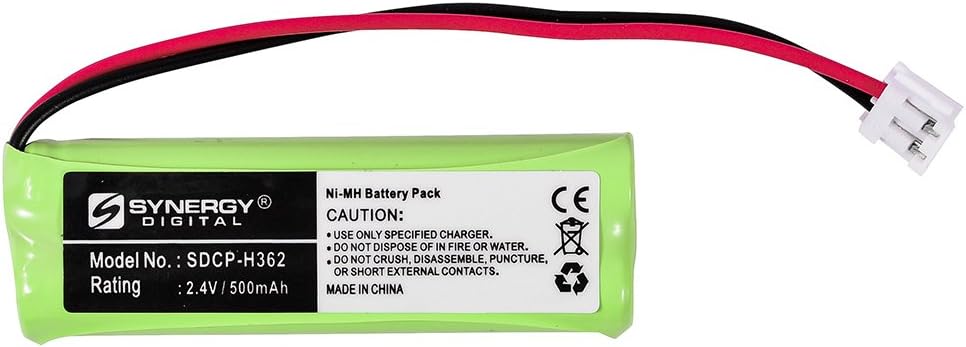 Synergy Digital Cordless Phone Batteries, Compatible with Vtech 89-1337-00-00, BT18443, BT28443 Cordless Phone Batteries (Ni-MH, 2.4V, 500 mAh), Set of 2