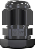 MGI SpeedWare 3/8" NPT Strain Relief Nylon Cord Grip Cable Glands, Black Plastic Grommet 100-Pack