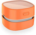ODISTAR Desktop Vacuum Cleaner,Mini Table dust Sweeper Energy Saving with auto Power-Off Function,High Endurance up to 400 mins,Cordless&360º Rotatable Design for Keyboard/Office(Orange Charging)