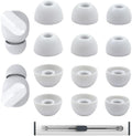 Replacement Silicone Ear Tips for Beats Fit Pro/Studio Buds/Studio Buds+ Headphone, 6 Pairs Earbuds Eartips L/M/S, Eargels Set Fit in Case, Earplug Ear Cap (Silver White with Pen)