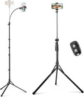 Sensyne 92" Cell Phone Tripod, Selfie Stick Tripod with 16.5" Flexible Gooseneck, Overhead Phone Stand for Video Recording, Photography, Compatible with Phone, Camera