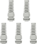 LeMotech 5Pcs NPT 3/4" IP68 Waterproof Cable Gland Flex Spiral Strain Relief Grey Nylon Joint with Gaskets for 13-18mm Wire Thread