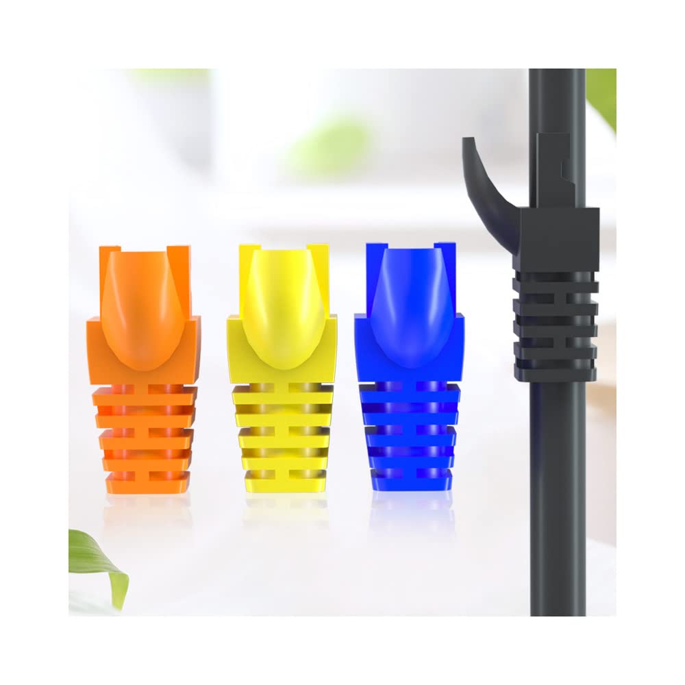 50 Pcs Cat5 Cat5E Cat6 Strain Relief Boot, RJ45 Plug Connector Cover Modular Network Plug Connector Cap Cable Connector Boots, Green