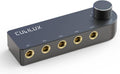 Cubilux Bidirectional 4-Channel 6.35mm Audio Selector, 1x TRS to 4X TRS Stereo 4-Port 1/4” Quarter Inch AUX Switch Box for Speaker, Headphones, Subwoofer, Home Audio System, Mixer, Amplifier